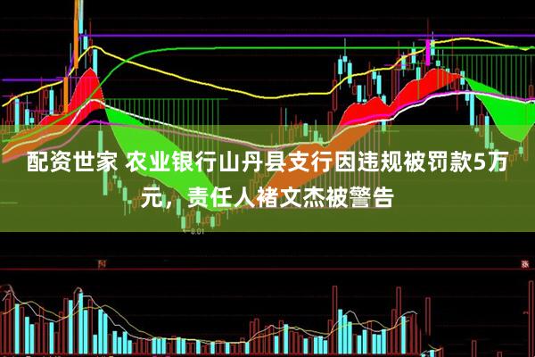 配资世家 农业银行山丹县支行因违规被罚款5万元，责任人褚文杰被警告